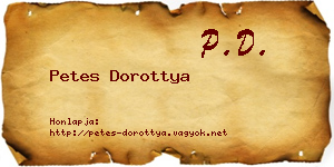 Petes Dorottya névjegykártya